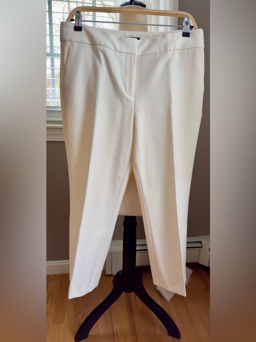 Talbots Off-White Straight-Leg Trousers